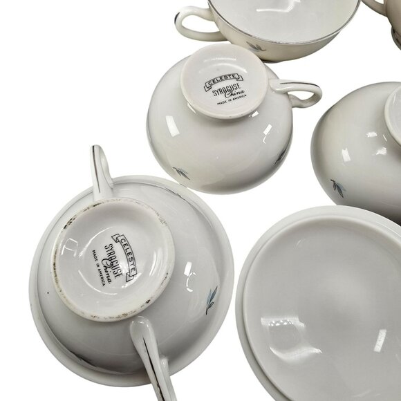 Celeste Syracuse China Tea Cups Sugar Creamer and Oval Bowl Set JJ3829 - Picture 16 of 16